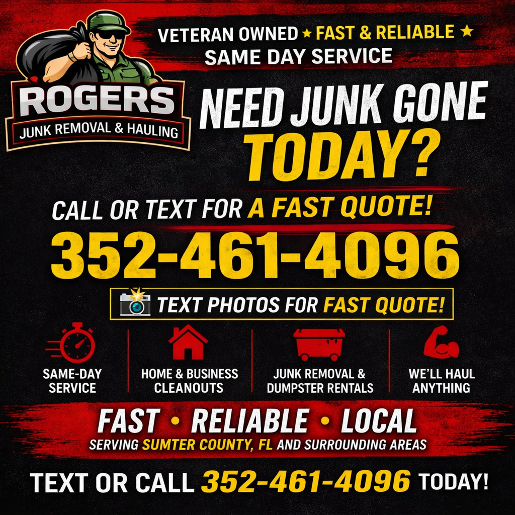 Rogers Junk Removal and Hauling service truck